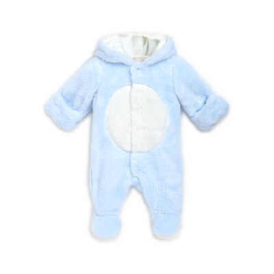 Boys Light Blue Solid Front Opening Babysuit